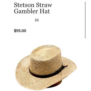 Stetson Gambler Sun Hat NWOT